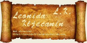 Leonida Klječanin vizit kartica
